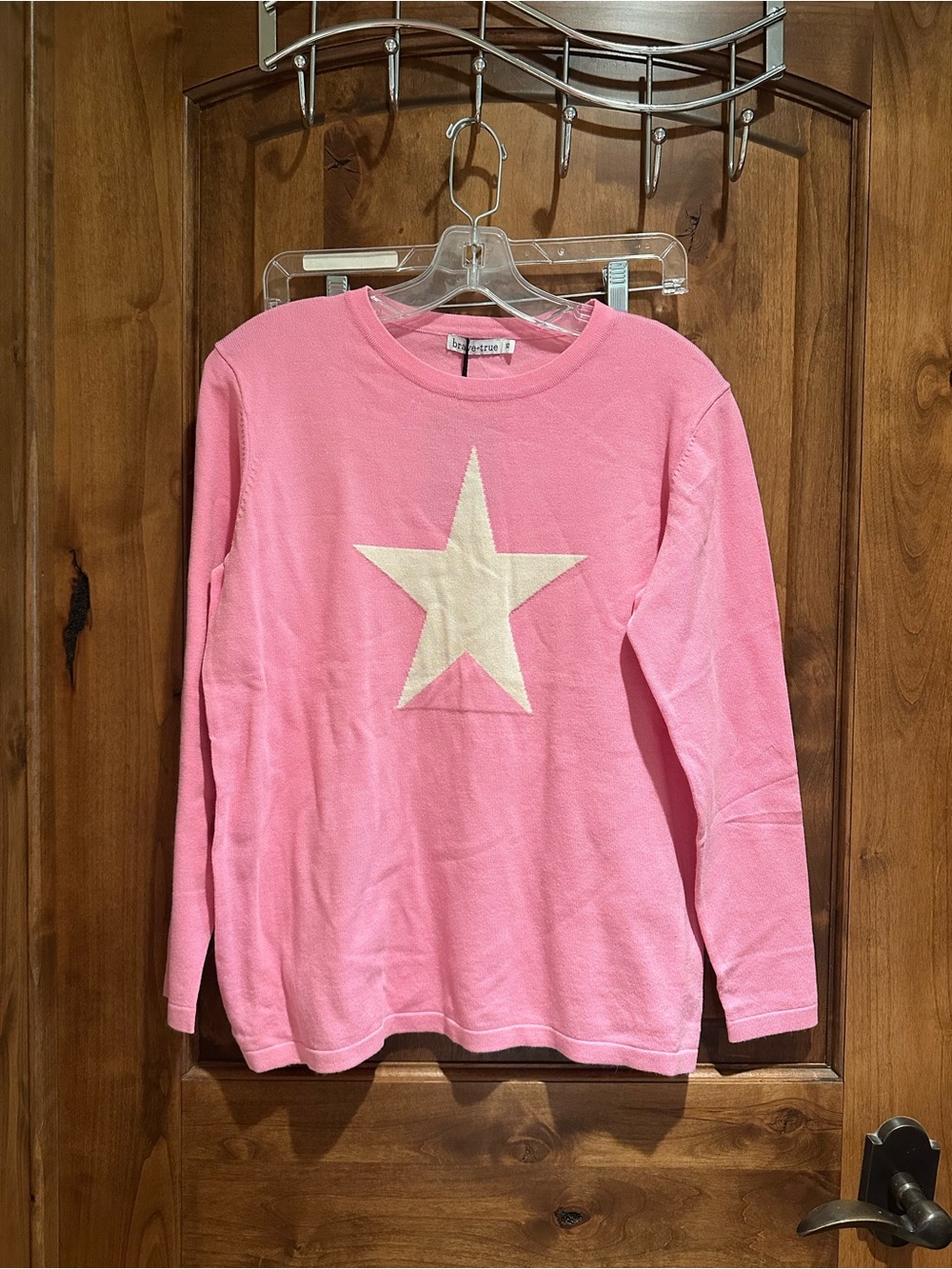 Brave + True Nordstrom Petra Star Knit Pink Sweater Designer Size XS NWT